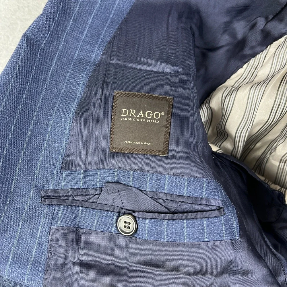 Brooks Brothers Drago 1818 Regent Blazer 45 R / W39 Navy Wool Made In Italy